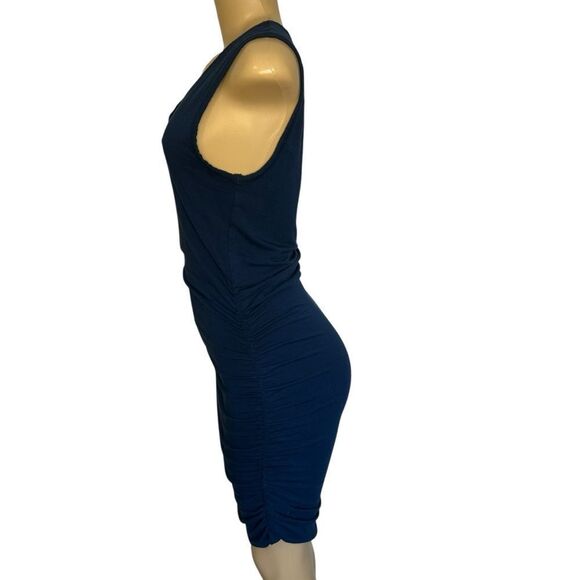 1.STATE Side-Ruched Jersey Tank navy Dress medium - Picture 2 of 5